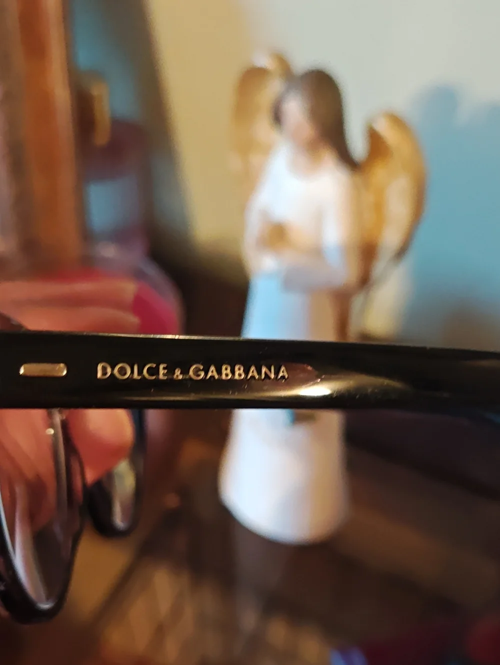Dolce & Gabbana Black Frame Sunglasses with Brown Gradient Lenses